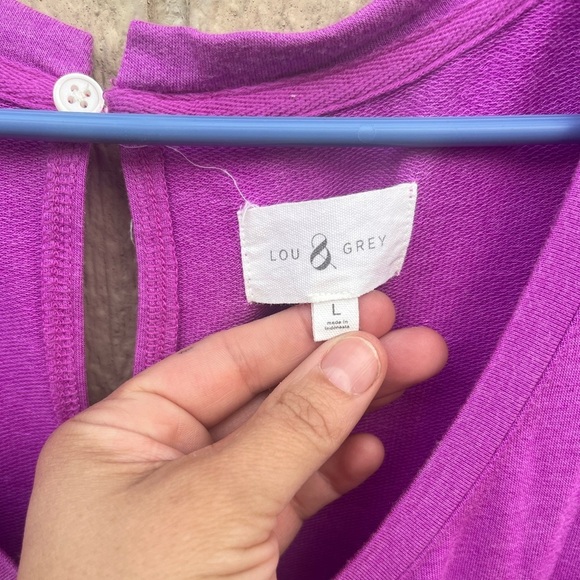 Lou & Grey Romper L Jersey French Terry Beach Swim Cover Purple Fuschia Large - Picture 3 of 7